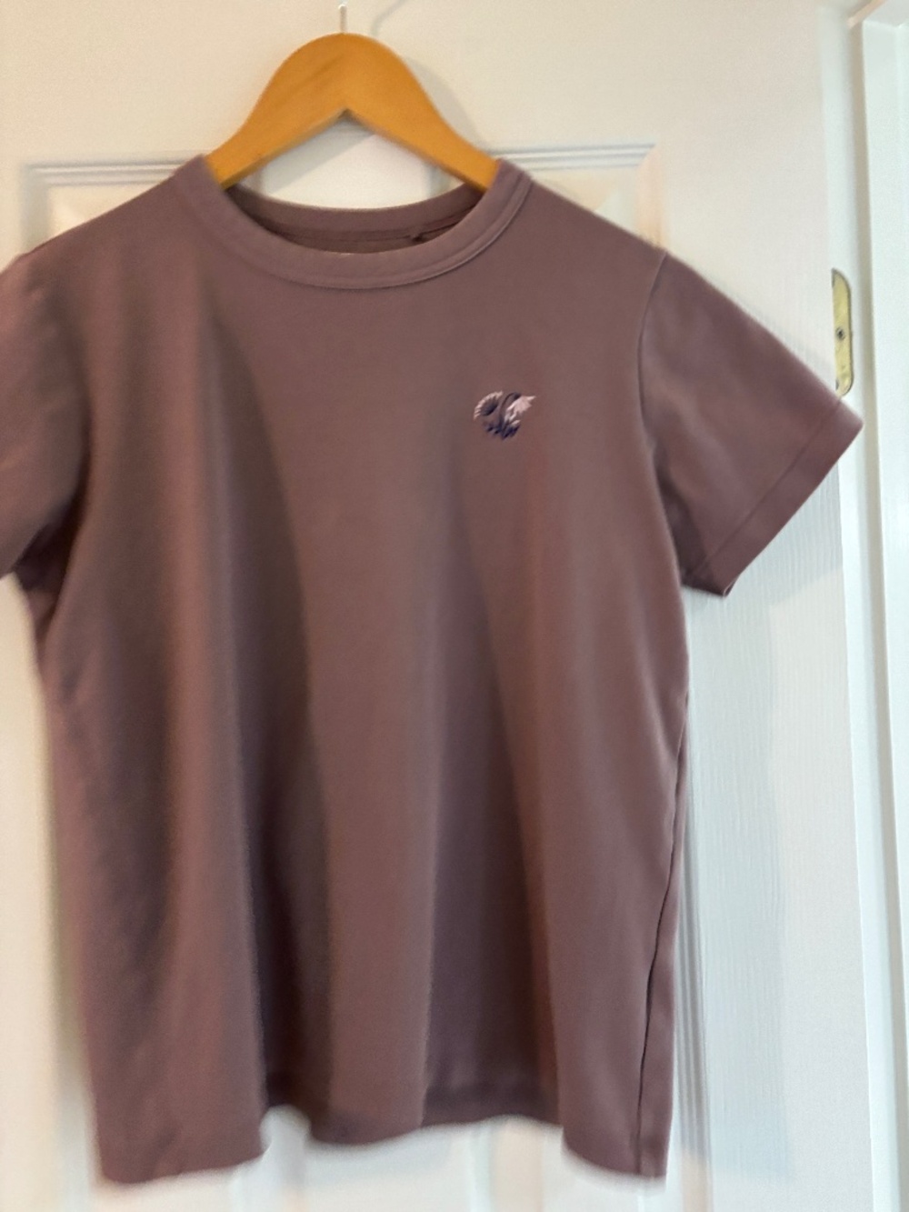 Uniqlo U Custom Embroidered Wildflower Crewneck Tee Mauve Brown - Size L